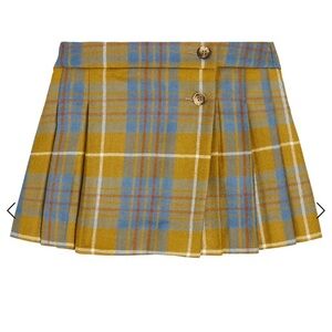 Bonpoint Talissa checked pleated wool skirt